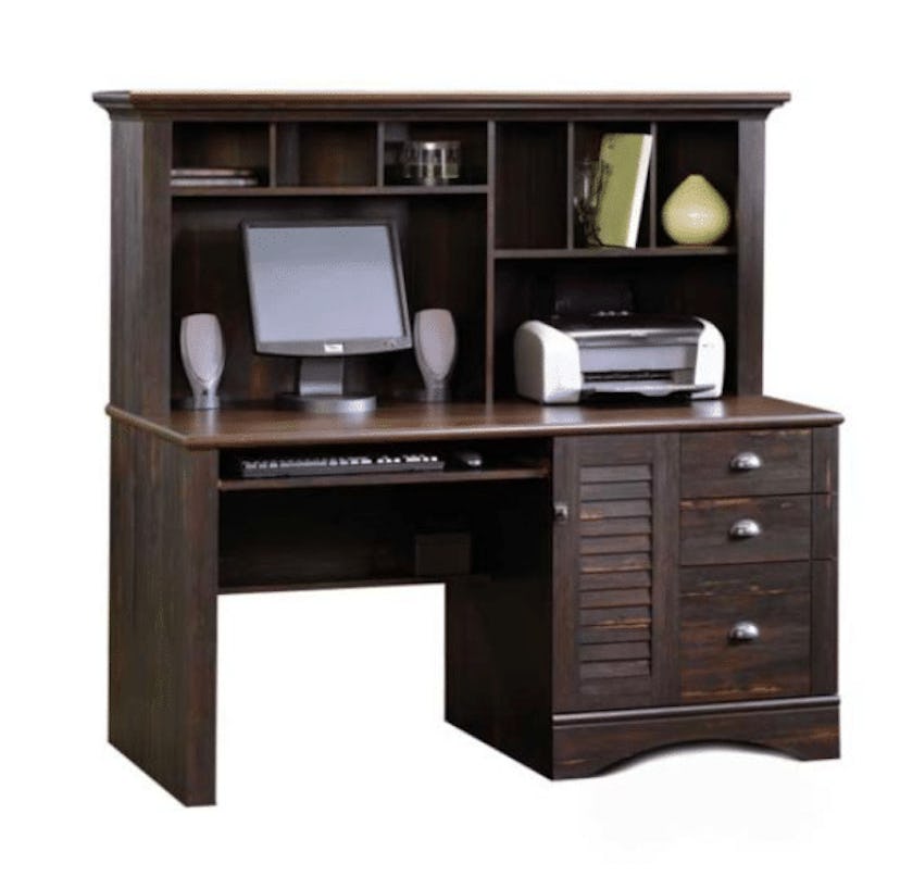 Sauder Harbor View Computer Desk with Hutch