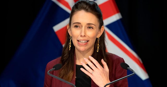 Zealand's Prime Minister Jacinda Ardern briefs the media about the COVIS-19 coronavirus