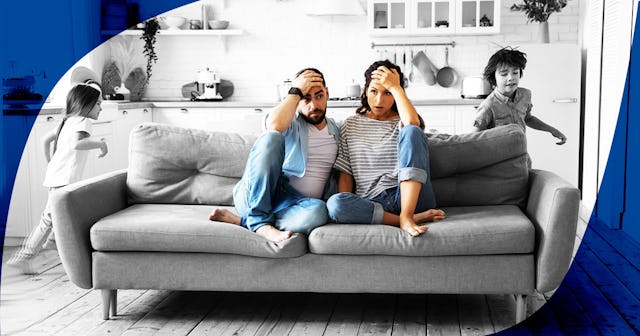 Parents tired of noisy children who are running and shouting