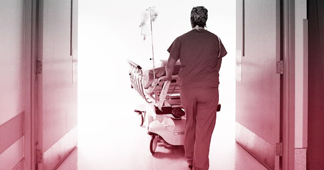 Nurse pushing patient into surgery