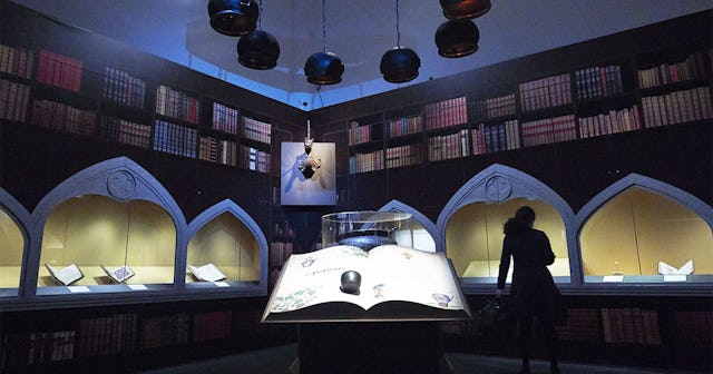 Artefacts and memorabilia are displayed during a preview of 'Harry Potter: A History of Magic' exhib...