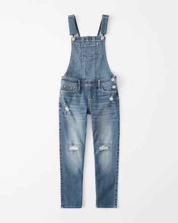 Abercrombie Kids Mid Rise Ripped Overalls