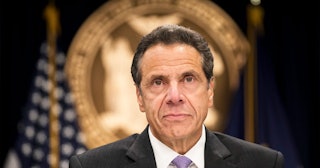 New York Governor Andrew Cuomo speaks during a press conference.