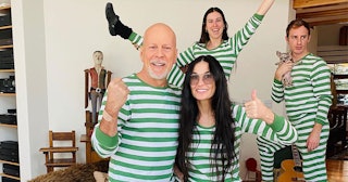 Bruce Willis And Demi Moore Are Self-Isolating In Matching PJs With 2 Of Their Daughters