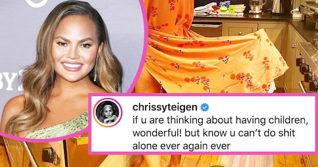 Chrissy Teigen's Latest Insta Pic Proves Moms 'Can't Do Sh*t Alone'