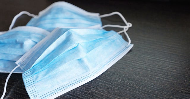 Respiratory mask on desk in office