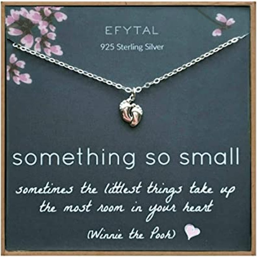 Sterling Silver Tiny Baby Feet Necklace