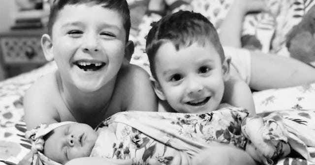 I'm So Glad I'm Done Having Babies: Two boys and baby girl posing for photo