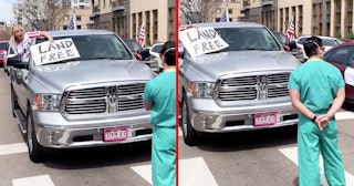 Healthcare Workers Face Anti-Lockdown Protesters In Powerful Video