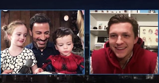 Tom Holland Dresses As Spiderman To Surprise Jimmy Kimmel's Son For His Birthday