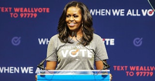 Former First Lady Michelle Obama speaks during a 'When We All Vote Rally' in Miami