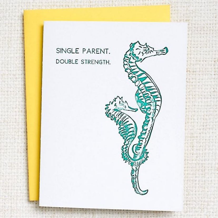 Single Parent, Double Strength Letterpress Mother's Day Card