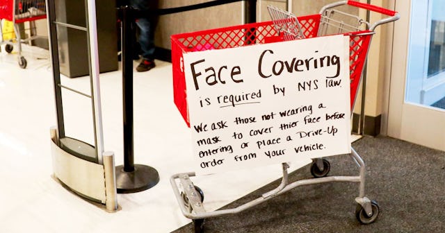 A general view outside Target store in Queens Place, Queens on April 20, 2020 in New York City.