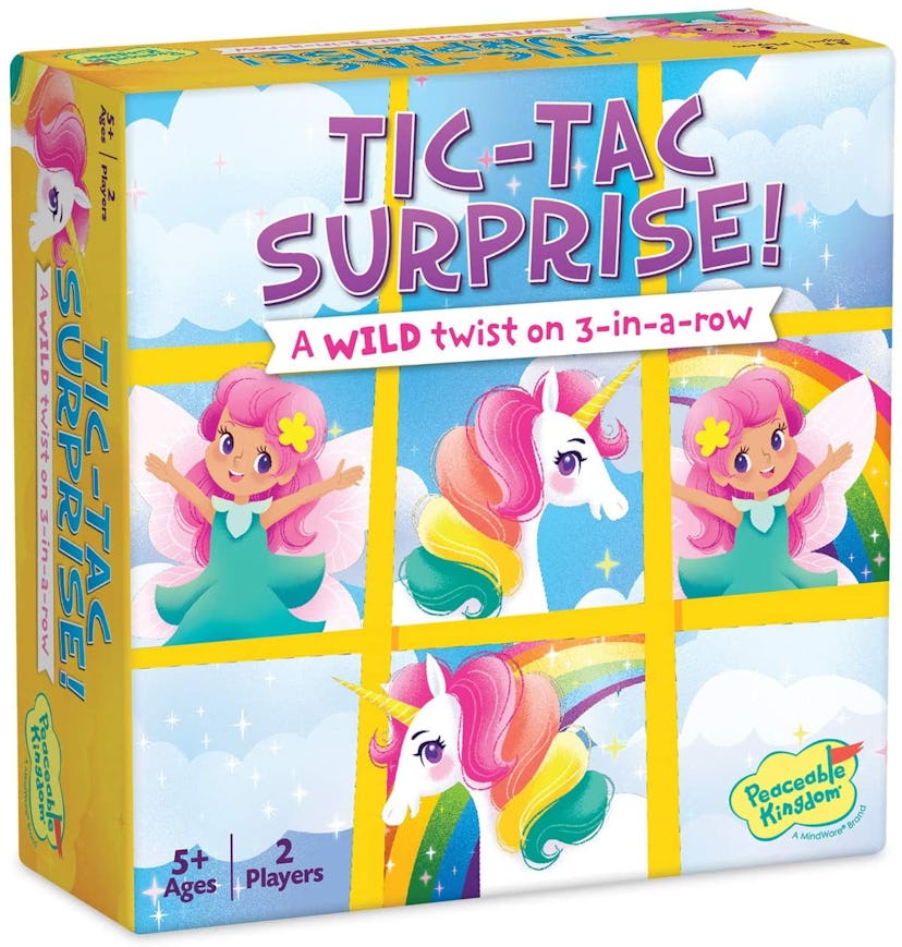 Peaceable Kingdom Fairies & Unicorns Tic Tac 3 in A Row Game