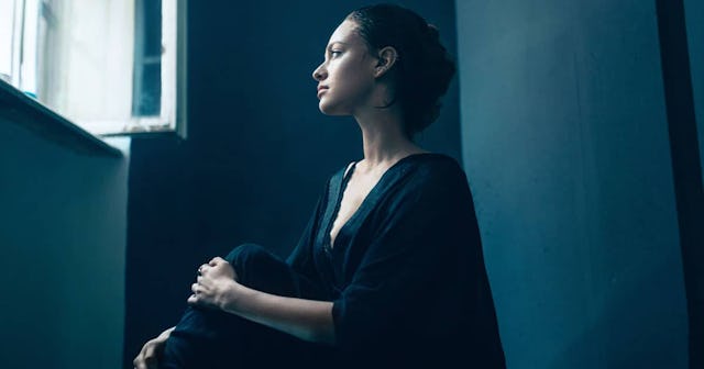 Portrait of young sad woman