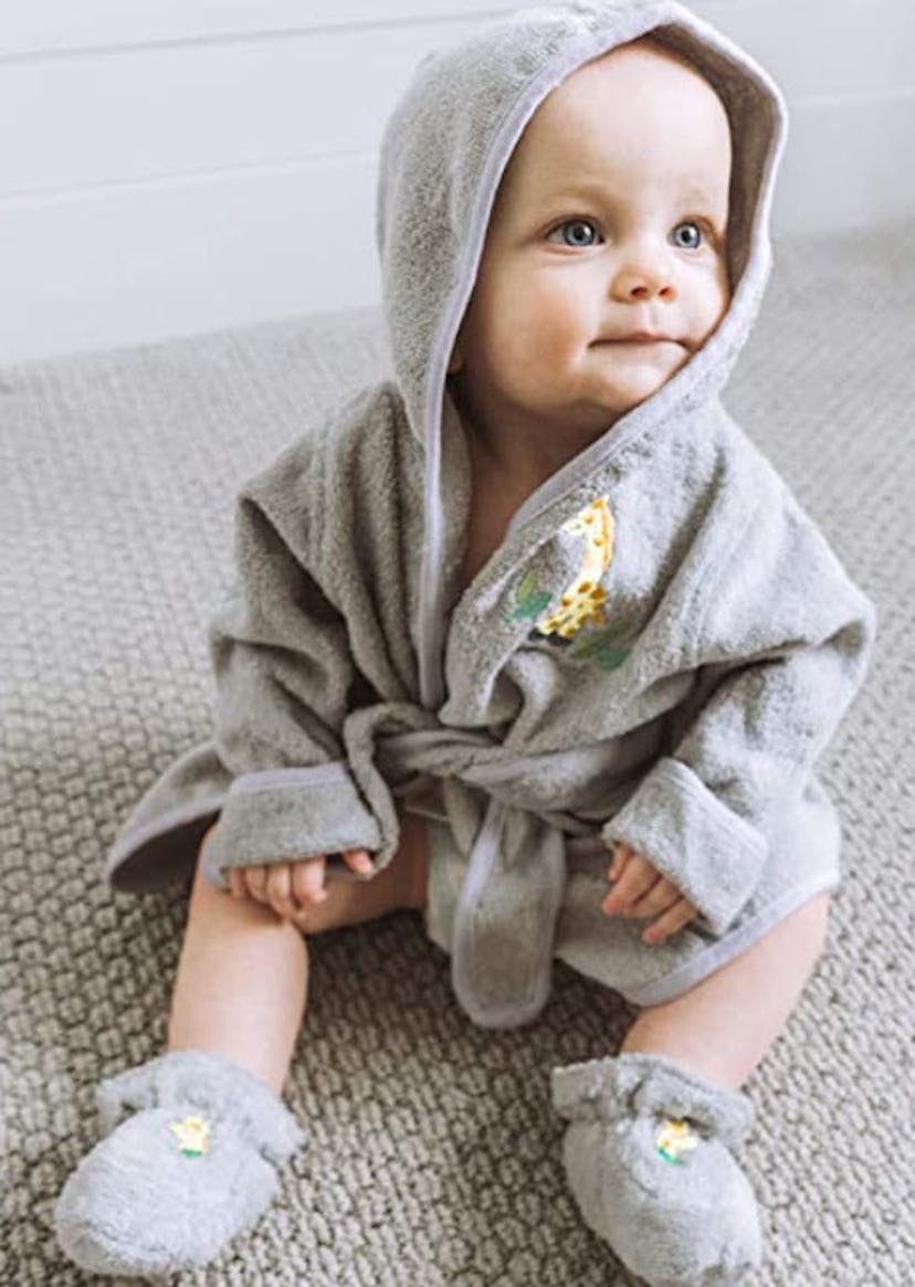 Spasilk 100% Cotton Hooded Terry Bathrobe with Booties