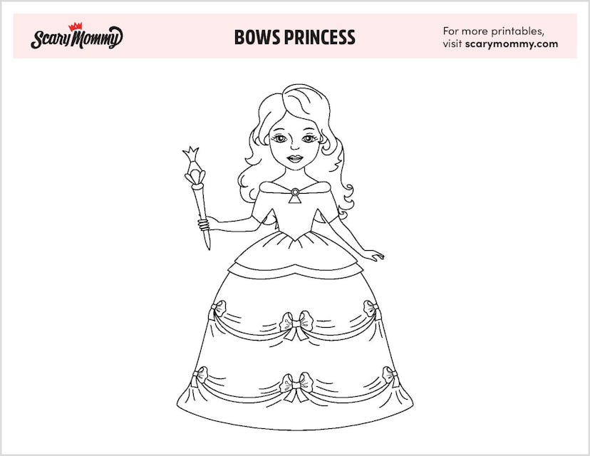 Princess Coloring Pages: Bows Princess