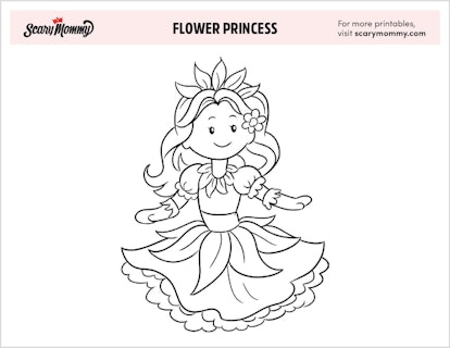 Princess Coloring Pages: Flower Princess