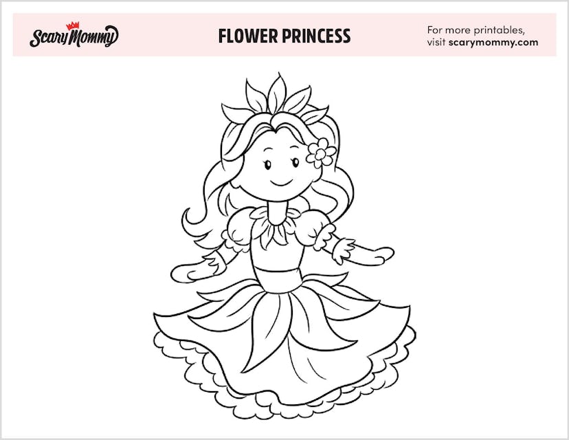 Princess Coloring Pages: Flower Princess