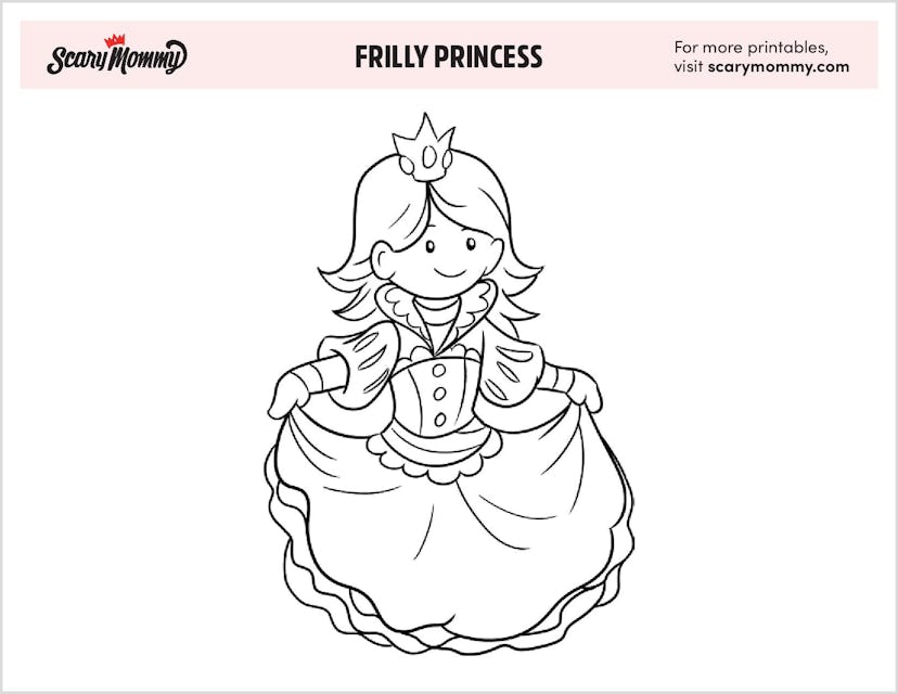 Princess Coloring Pages: Frilly Princess