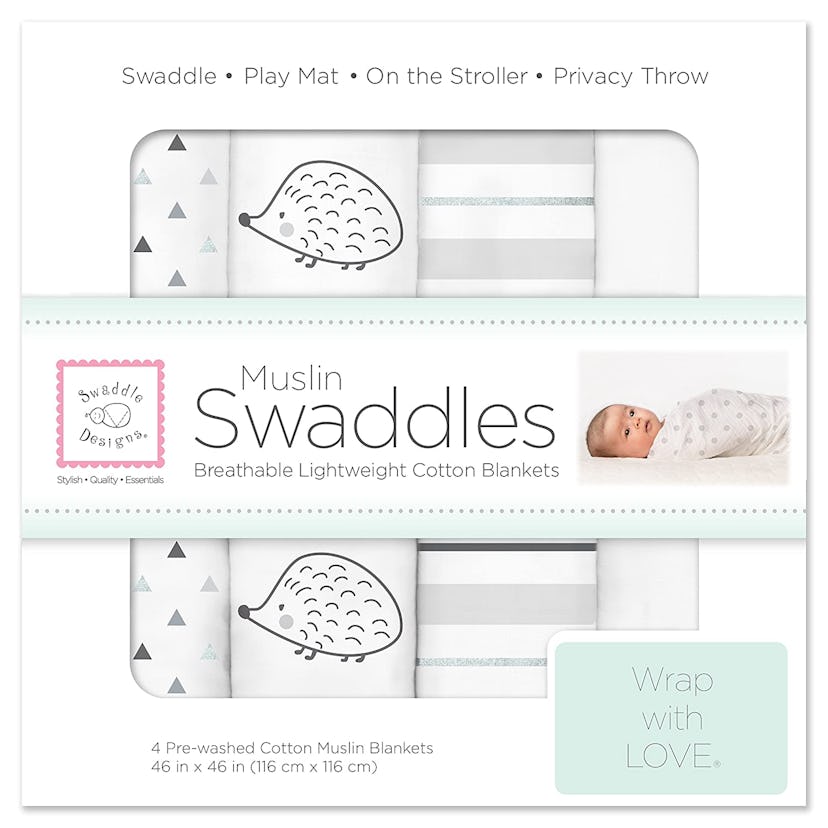 SwaddleDesigns Cotton Muslin Swaddle Blankets (set of 4)