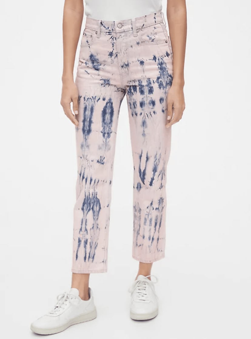 High Rise Tie Dye Cheeky Straight Jeans