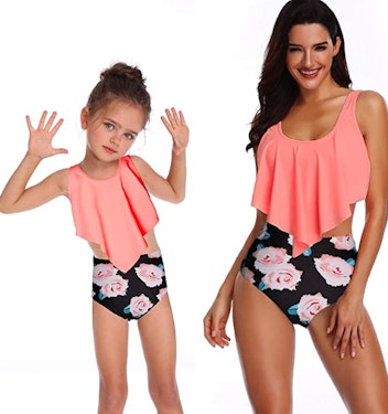 Macool Floral Mommy and Me Matching Family Swimsuit