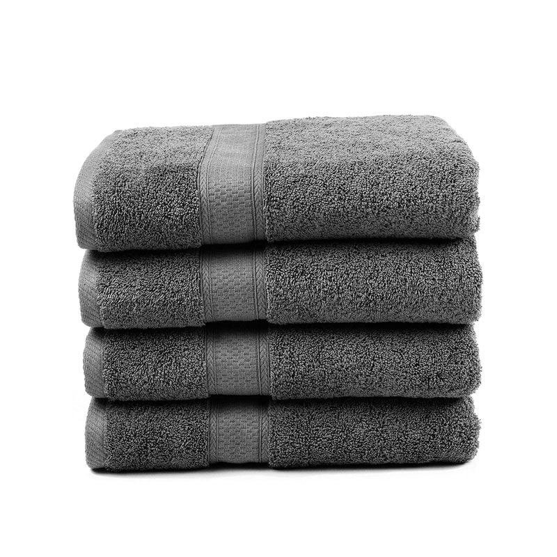 High Absorbency Combed Cotton Spa Bath Towels Densely Woven Premium Ultra Soft Dark Grey 700 GSM Blake Deluxe 7 Piece Bath Towel and Bath Mat Set 
