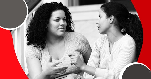 sitting on the porch talking