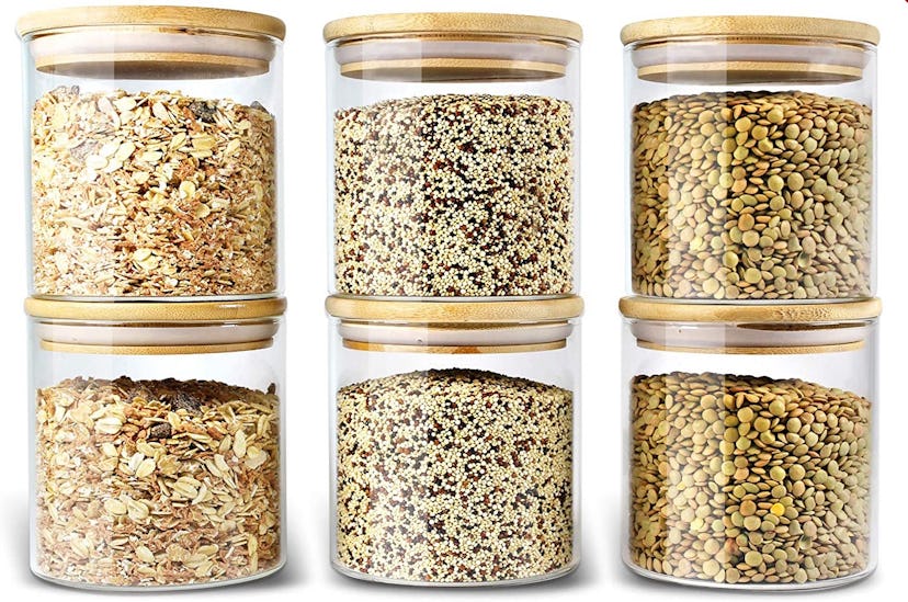 Urban Green Glass Reusable Pantry Jars Set of 6