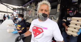 Guy Fieri Hands Out Lunch To First Responders And Signs All 1200 Containers