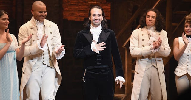 Phillipa Soo, Christopher Jackson, Lin-Manuel Miranda and Anthony Ramos