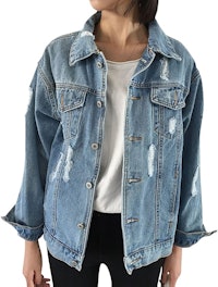 JudyBridal Oversize Denim Jacket For Women 