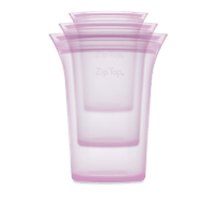 Zip Top Reusable Platinum Silicone Cup Set of 3