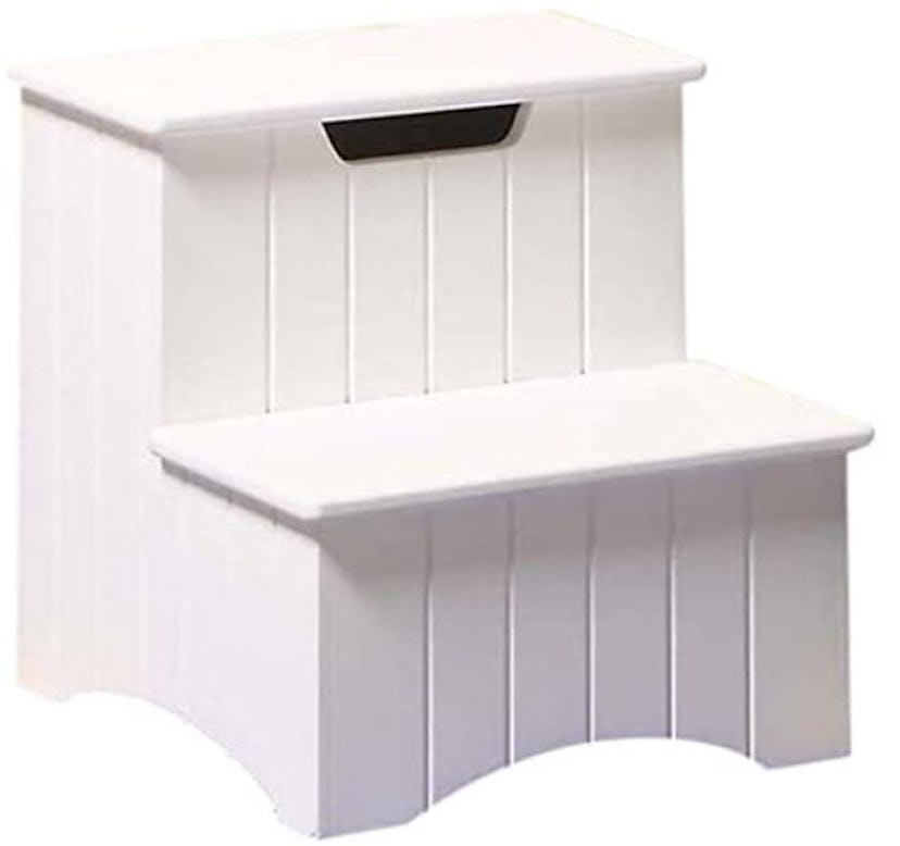 King's Brand Wooden Step Stool with Storage