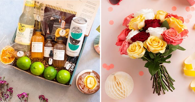 A two-part collage with best subscription boxes for couples by Cratejoy and Bouqs