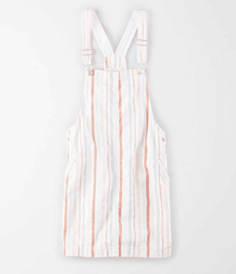 AE Striped Denim Overall Dress For women
