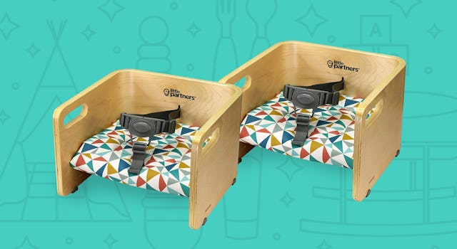 Colorful booster seats for kids to have fun at the dinner table