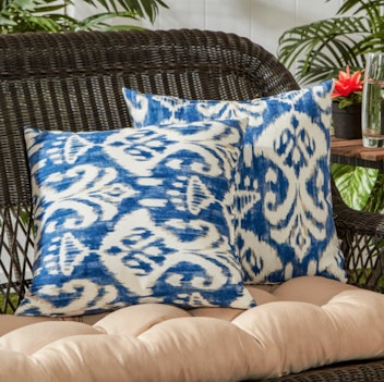 Coastal Ikat 17 x 17 in Outdoor Accent Pillow, Set of 2