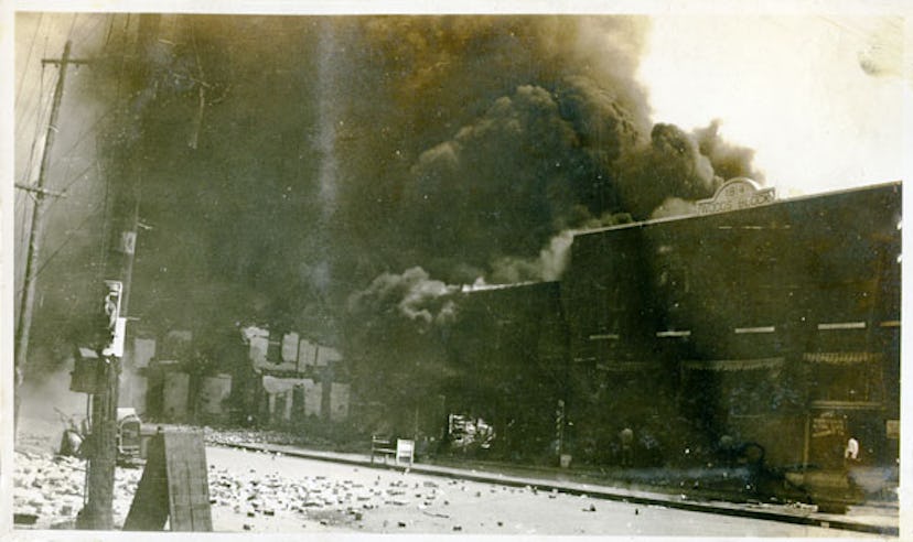 Photograph of damage from the Tulsa Race Riot, Tulsa, Oklahoma, June 1921