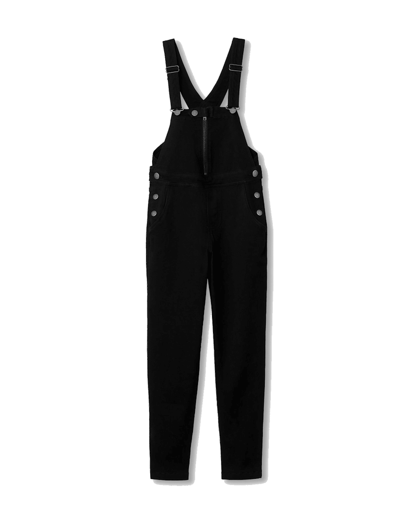 Olivia Black Denim Overalls For Women