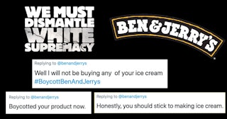 Ben & Jerry’s Protests White Supremacy And Racist Ice Cream Eaters No-Likey