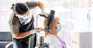 Senior woman in the hair salon