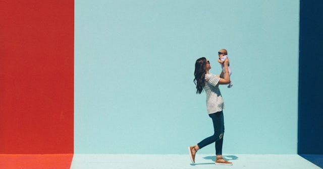 Woman holding baby