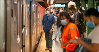 NYC subway face masks