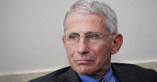 Director of the National Institute of Allergy and Infectious Diseases Anthony Fauci listens during t...