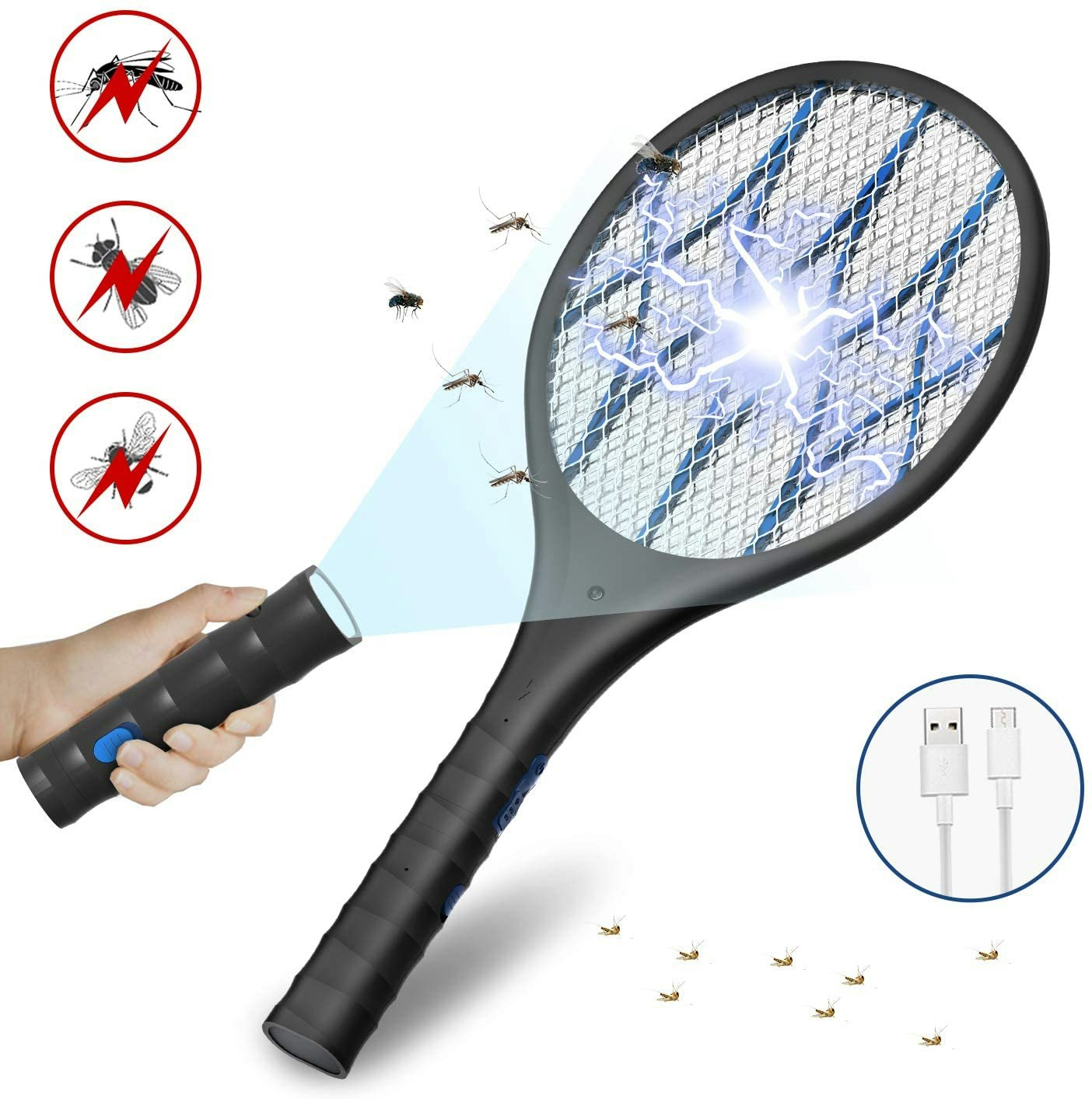 Thai Natural  NIPA  PALM FLY MOSQUITO HARMFUL INSECT BUG ZAPPER KILLER SWATTER 