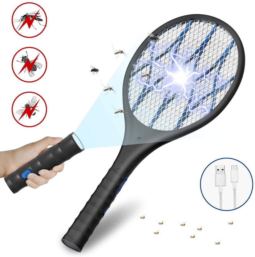 INTELABE Bug Zapper, Mosquito Killer USB Rechargeable Electric Fly Swatter