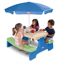 Little Tikes Easy Store Kids Outdoor Picnic Table with Umbrella