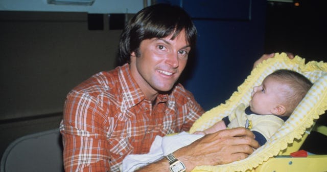Brandon Jenner as a baby with his father, Bruce Jenner